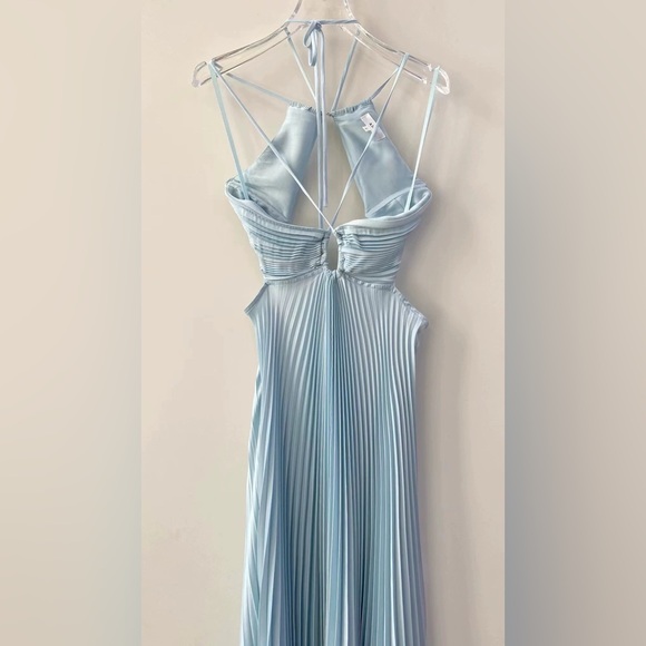 A.L.C Moira Satin Pleated Maxi Dress 4 - Picture 7 of 11